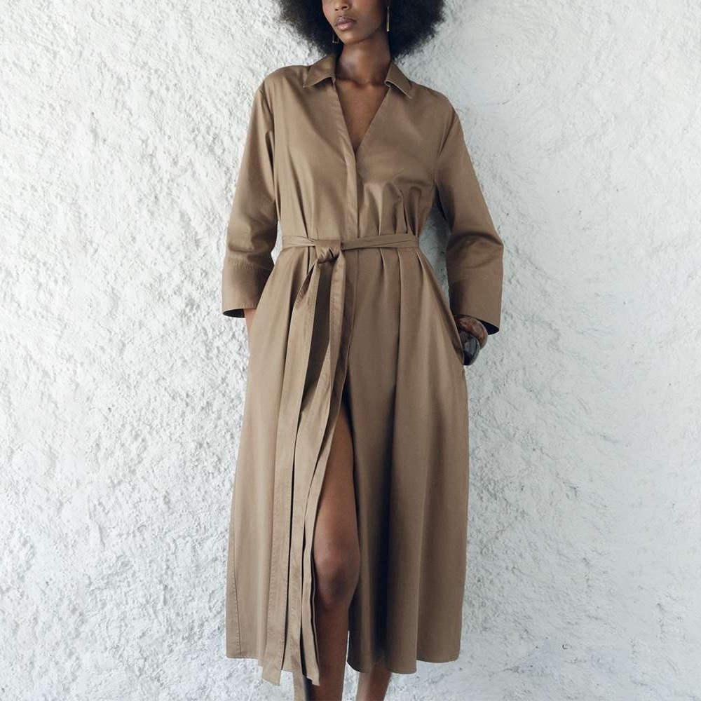 J. Crew Long Sleeve Tan Dress